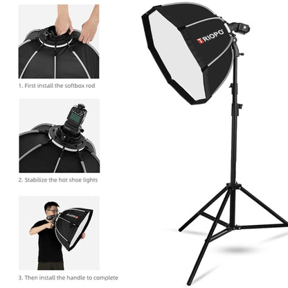 TRIOPO KS55 55cm Speedlite Flash Octagon Parabolic Softbox Diffuser with Bracket Mount Handle -  by TRIOPO | Online Shopping UK | buy2fix