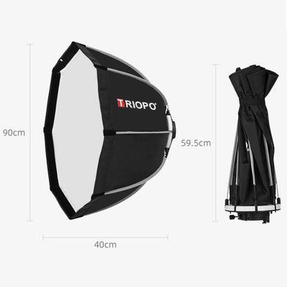 TRIOPO KS90 90cm Dome Speedlite Flash Octagon Parabolic Softbox Diffuser with Bracket Mount Handle for Speedlite - Camera Accessories by TRIOPO | Online Shopping UK | buy2fix