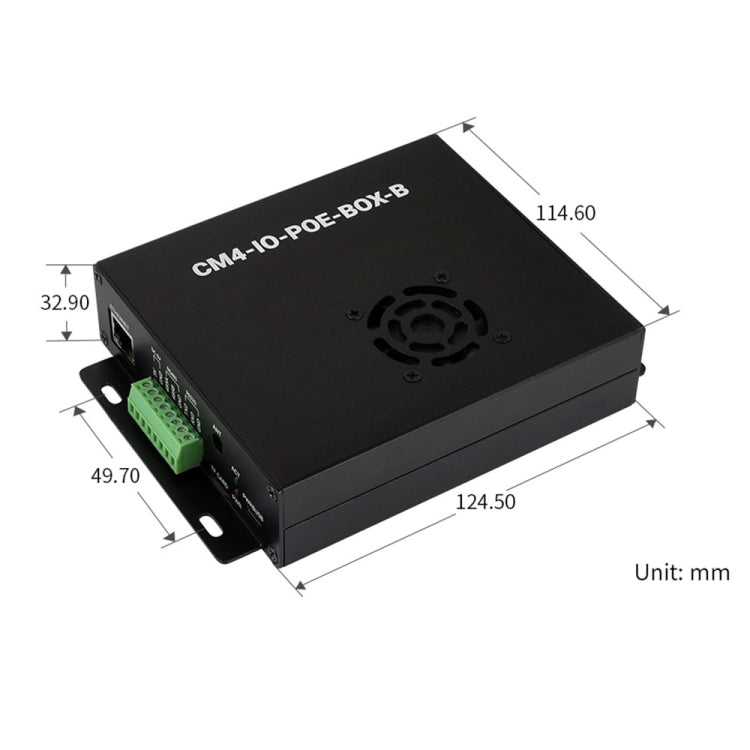 Waveshare PoE Mini-Computer Type B Base Box with Metal Case & Cooling Fan for Raspberry Pi CM4(US Plug) - Mini PC Accessories by WAVESHARE | Online Shopping UK | buy2fix