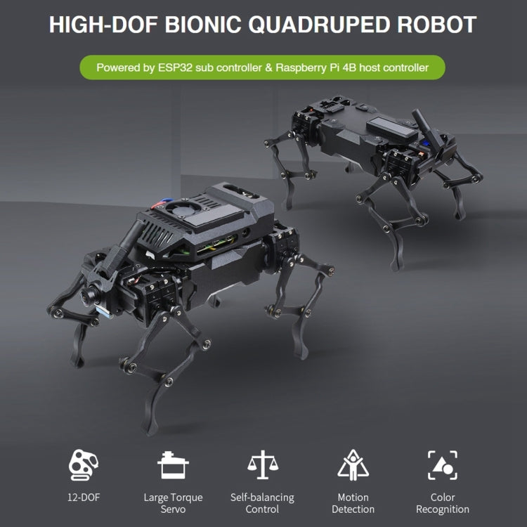 Waveshare WAVEGO 12-DOF Bionic Dog-Like Robot, Basic Version(EU Plug) - Robotics Accessories by WAVESHARE | Online Shopping UK | buy2fix