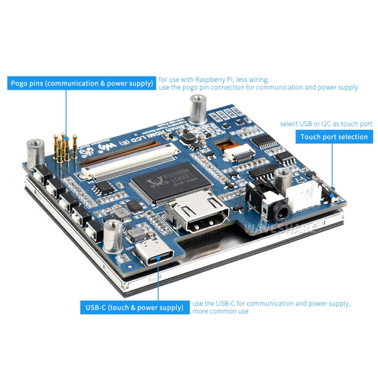 Waveshare 3.5 inch HDMI Capacitive Touch IPS LCD Display (E), 640 x 480, Audio Jack - Modules Expansions Accessories by WAVESHARE | Online Shopping UK | buy2fix