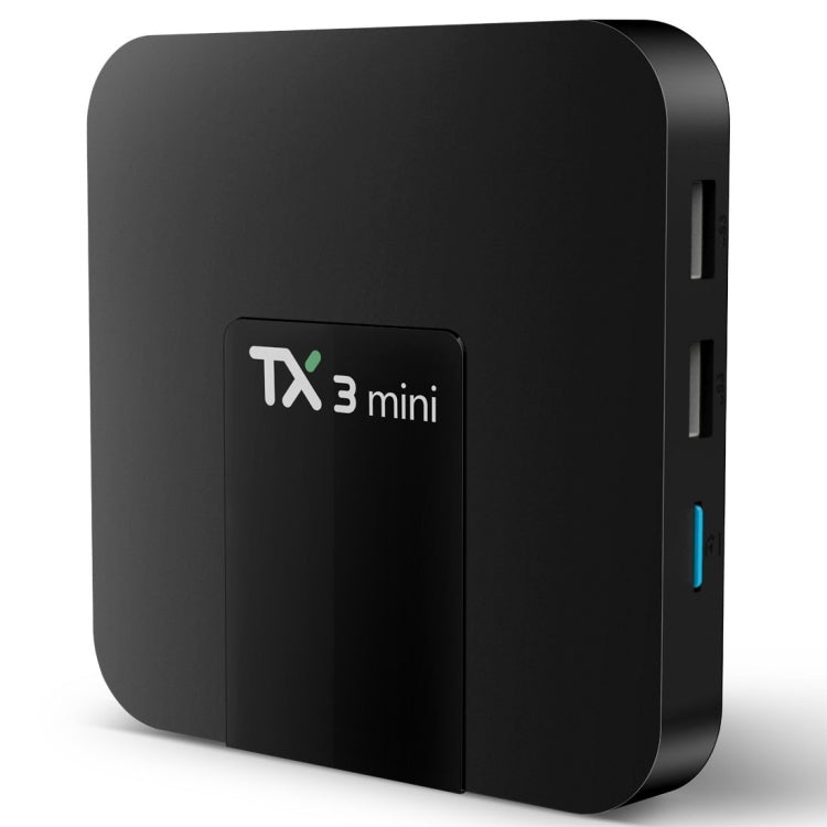 TX3 Mini 4K*2K Display HD Smart TV BOX Player with Remote Controller, Android 7.1 OS Amlogic S905W up to 2.0 GHz, Quad core ARM Cortex-A53, RAM: 2GB DDR3, ROM: 16GB, Supports WiFi & TF & AV In & DC In, US Plug(Black) - Consumer Electronics by buy2fix | Online Shopping UK | buy2fix