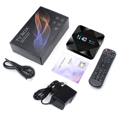 H40 4K Ultra HD Smart TV BOX Android 10.0 Media Player with Remote Control, Quad-core, RAM: 4GB, ROM: 32GB(EU Plug) - Amlogic S905 by buy2fix | Online Shopping UK | buy2fix