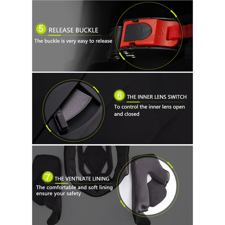 Soman 955 Skyeye Motorcycle Full / Open Face Bluetooth Helmet Headset Full Face, Supports Answer / Hang Up Calls(Black Red) - Helmets by SOMAN | Online Shopping UK | buy2fix