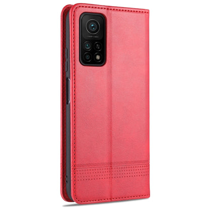 For Xiaomi Mi 10T / 10T Pro / Redmi K30s AZNS Magnetic Calf Texture Horizontal Flip Leather Case with Card Slots & Holder & Wallet(Red) - Xiaomi Cases by AZNS | Online Shopping UK | buy2fix