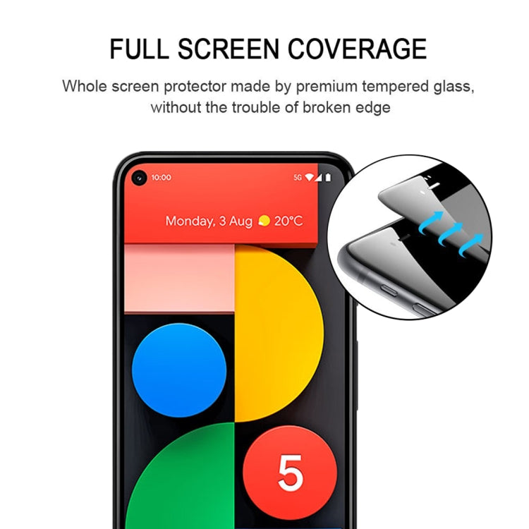 For Google Pixel 5 Full Glue Full Screen Tempered Glass Film - Mobile Accessories by buy2fix | Online Shopping UK | buy2fix