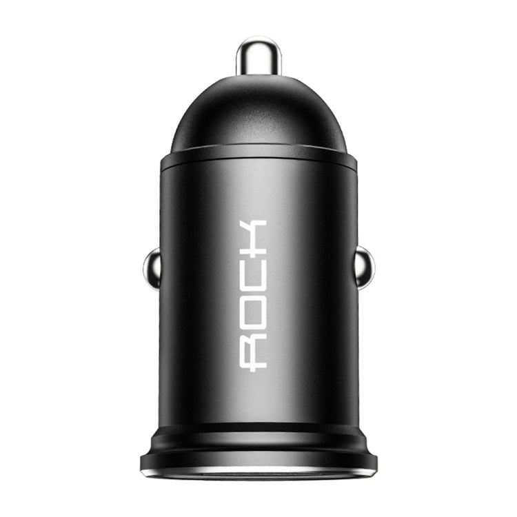 ROCK H11 4.8A 24W Mini Dual USB Car Charger(Black) - Car Charger by ROCK | Online Shopping UK | buy2fix