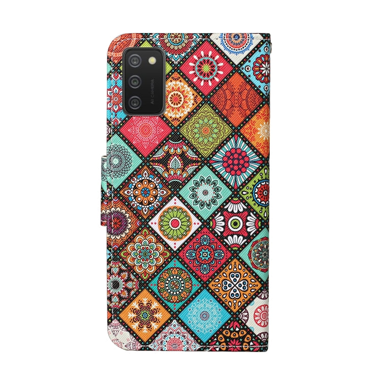 For Samsung Galaxy A02s(EU Edition) Colored Drawing Pattern Horizontal Flip Leather Case with Holder & Card Slots & Wallet & Lanyard(Ethnic Style) - Galaxy Phone Cases by ViLi | Online Shopping UK | buy2fix