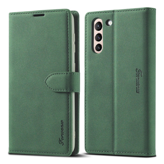 For Samsung Galaxy S21 5G Forwenw F1 Series Matte Strong Magnetism Horizontal Flip Leather Case with Holder & Card Slots & Wallet & Photo Frame(Green) - Galaxy S21 5G Cases by Forwenw | Online Shopping UK | buy2fix