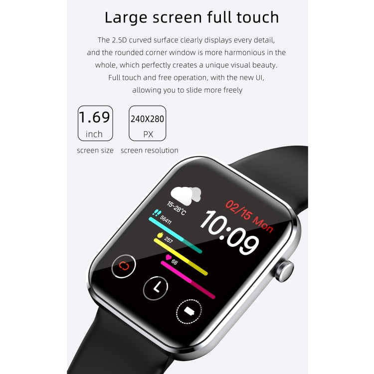 Z15 1.69 inch Touch Screen IP67 Waterproof Smart Watch, Support Blood Pressure Monitoring / Sleep Monitoring / Heart Rate Monitoring(Black) - Smart Wear by buy2fix | Online Shopping UK | buy2fix
