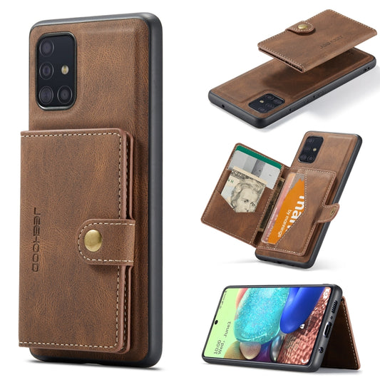 For Samsung Galaxy A71 5G JEEHOOD Retro Magnetic Detachable Protective Case with Wallet & Card Slot & Holder(Brown) - Galaxy Phone Cases by JEEHOOD | Online Shopping UK | buy2fix