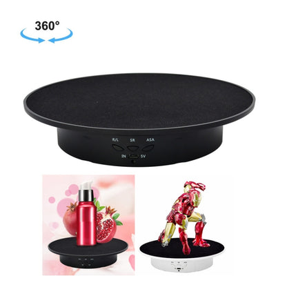 20cm USB Electric Rotating Turntable Display Stand Video Shooting Props Turntable for Photography, Load: 8kg(Black Base Black Velvet) - Camera Accessories by buy2fix | Online Shopping UK | buy2fix