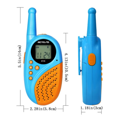 1 Pair RETEVIS RT35 0.5W US Frequency 462.550-467.7125MHz 22CH Handheld Children Walkie Talkie(Blue) - Children by RETEVIS | Online Shopping UK | buy2fix