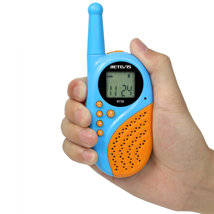 1 Pair RETEVIS RT35 0.5W US Frequency 462.550-467.7125MHz 22CH Handheld Children Walkie Talkie(Blue) - Children by RETEVIS | Online Shopping UK | buy2fix