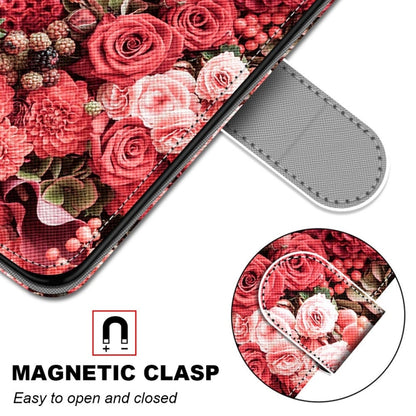 For Xiaomi Redmi Note 10 5G Coloured Drawing Cross Texture Horizontal Flip PU Leather Case with Holder & Card Slots & Wallet & Lanyard(Pink Rose Garden) - Xiaomi Cases by buy2fix | Online Shopping UK | buy2fix