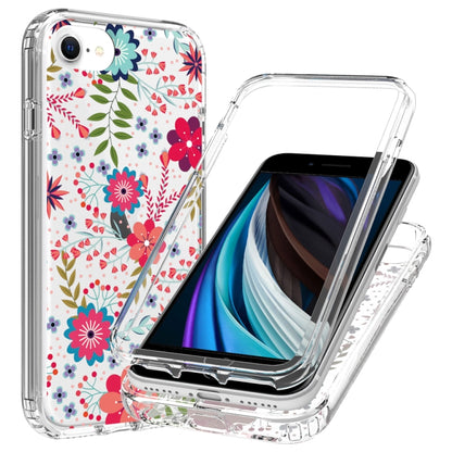 For iPhone SE 2022 / SE 2020 / 8 / 7 2 in 1 High Transparent Painted Shockproof PC + TPU Protective Case(Small Floral) - Apple Accessories by buy2fix | Online Shopping UK | buy2fix