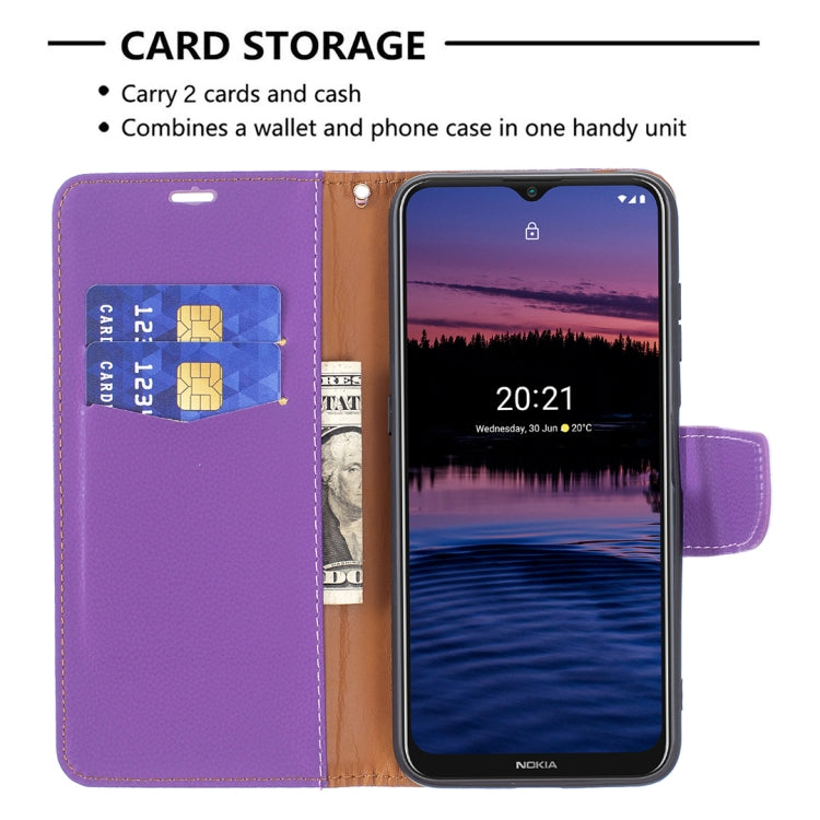 For Nokia G20 / G10 Litchi Texture Pure Color Horizontal Flip Leather Case with Holder & Card Slots & Wallet & Lanyard(Purple) - Mobile Accessories by buy2fix | Online Shopping UK | buy2fix