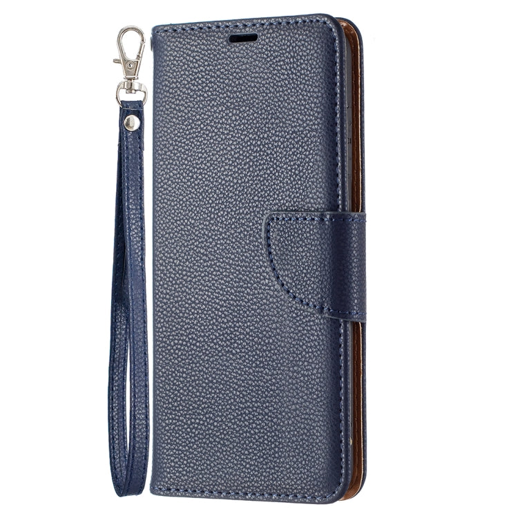 For Samsung Galaxy S21 FE / S21 Lite Litchi Texture Pure Color Horizontal Flip Leather Case with Holder & Card Slots & Wallet & Lanyard(Dark Blue) - Samsung Accessories by buy2fix | Online Shopping UK | buy2fix