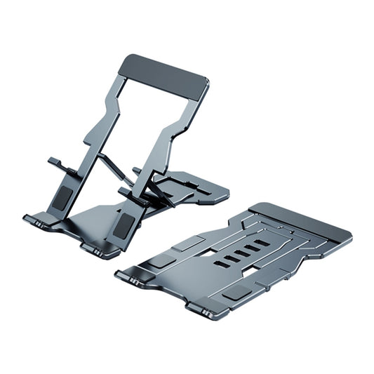 R-JUST HZ06 Universal Foldable Magnetic Flakes Aluminum Alloy Mobile Phones / Tablets Holder(Grey) - Desktop Holder by R-JUST | Online Shopping UK | buy2fix