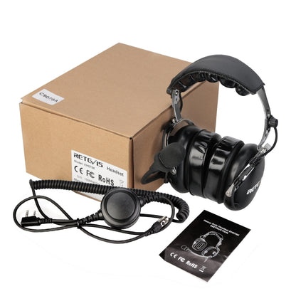 RETEVIS EH070K 2 Pin Adjustable Volume Binaural Noise Reduction Headphone Microphone - Microphones & Headsets by RETEVIS | Online Shopping UK | buy2fix