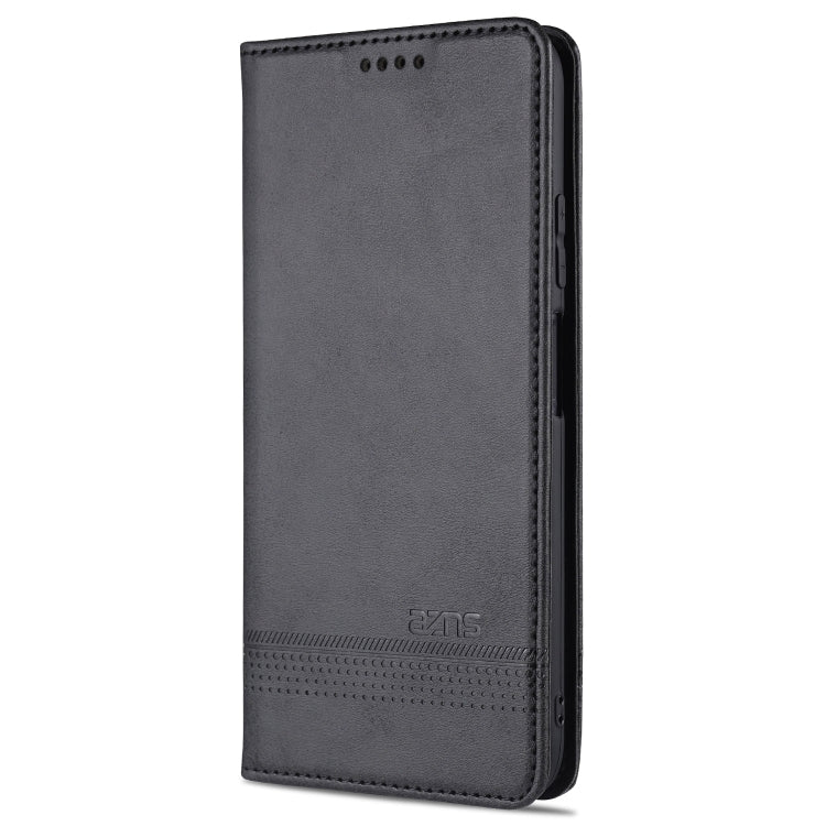 For Xiaomi Redmi Note 10 5G AZNS Magnetic Calf Texture Horizontal Flip Leather Case with Card Slots & Holder & Wallet(Black) - Xiaomi Cases by AZNS | Online Shopping UK | buy2fix