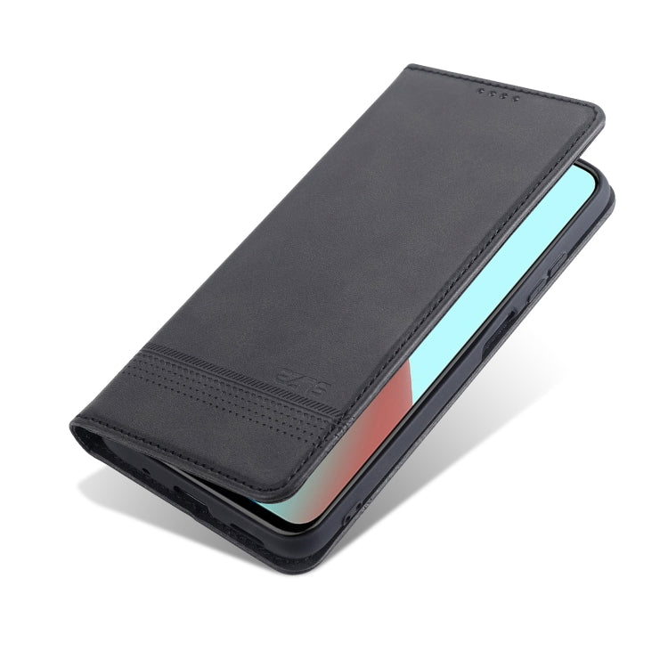 For Xiaomi Redmi Note 10 5G AZNS Magnetic Calf Texture Horizontal Flip Leather Case with Card Slots & Holder & Wallet(Black) - Xiaomi Cases by AZNS | Online Shopping UK | buy2fix