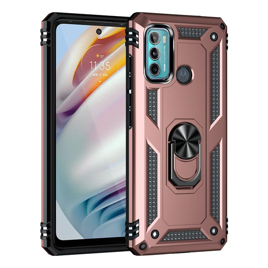 For Motorola Moto G60 / G40 Fusion Shockproof TPU + PC Protective Case with 360 Degree Rotating Holder(Rose Gold) - Mobile Accessories by buy2fix | Online Shopping UK | buy2fix