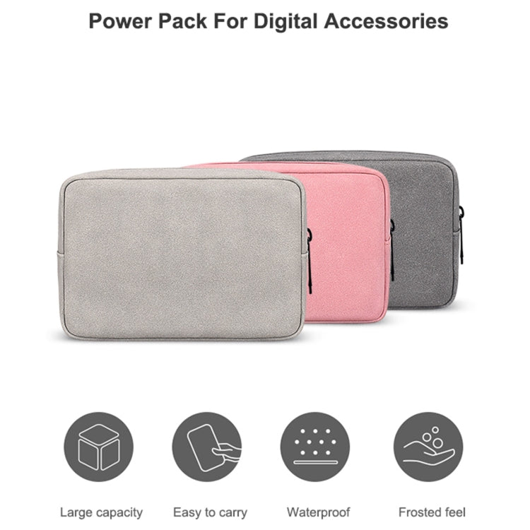 DY04 Portable Digital Accessory Frosted PU Bag(Dark Grey) - Digital Storage Bag by buy2fix | Online Shopping UK | buy2fix