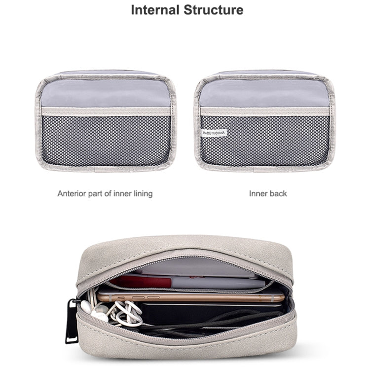 DY04 Portable Digital Accessory Frosted PU Bag(Dark Grey) - Digital Storage Bag by buy2fix | Online Shopping UK | buy2fix