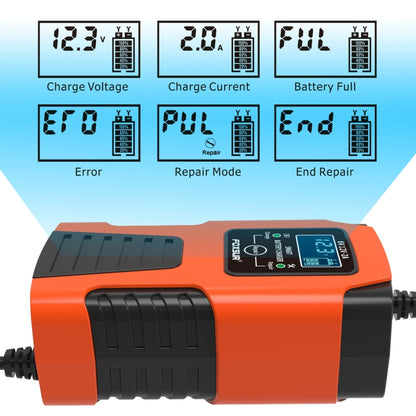 FOXSUR 2A / 6V / 12V Car / Motorcycle 3-stage Full Smart Battery Charger, Plug Type:EU Plug(Red) - In Car by FOXSUR | Online Shopping UK | buy2fix