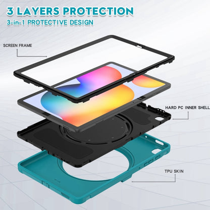 Shockproof TPU + PC Protective Case with 360 Degree Rotation Foldable Handle Grip Holder & Pen Slot For Samsung Galaxy Tab S6 Lite 10.4 inch P610(Blue) - Tab S6 Lite P610 / P615 by buy2fix | Online Shopping UK | buy2fix