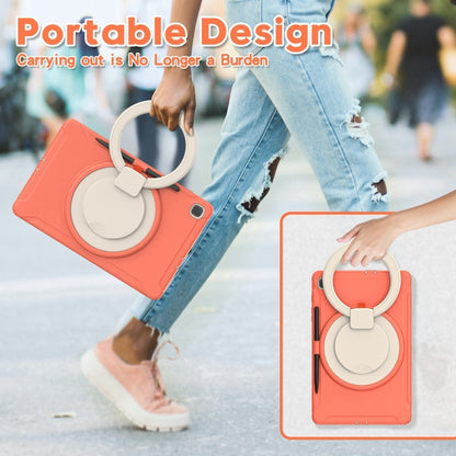 Shockproof TPU + PC Protective Case with 360 Degree Rotation Foldable Handle Grip Holder & Pen Slot For Samsung Galaxy Tab S6 Lite 10.4 inch P610(Living Coral) - Tab S6 Lite P610 / P615 by buy2fix | Online Shopping UK | buy2fix