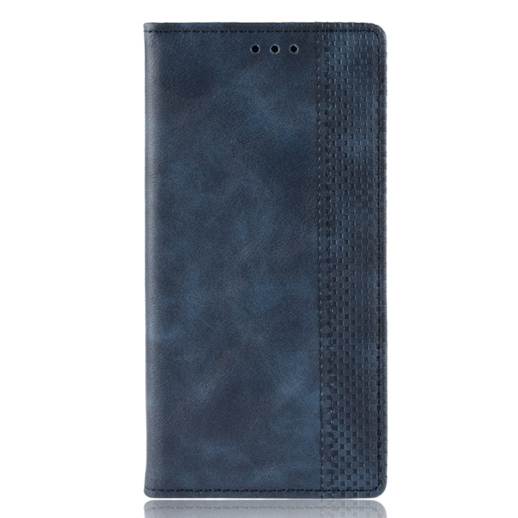 For Samsung Galaxy M32 Magnetic Buckle Retro Crazy Horse Texture Horizontal Flip Leather Case with Holder & Card Slots & Photo Frame(Blue) - Galaxy Phone Cases by buy2fix | Online Shopping UK | buy2fix