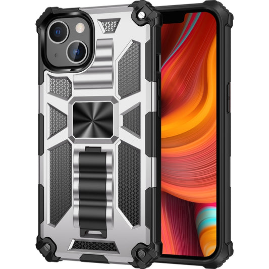 For iPhone 13 Pro Max Armor Shockproof TPU + PC Magnetic Protective Case with Holder (Silver) - iPhone 13 Pro Max Cases by buy2fix | Online Shopping UK | buy2fix