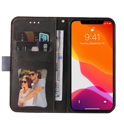 For iPhone 13 Business Stitching-Color Horizontal Flip PU Leather Case with Holder & Card Slots & Photo Frame (Grey) - iPhone 13 Cases by buy2fix | Online Shopping UK | buy2fix