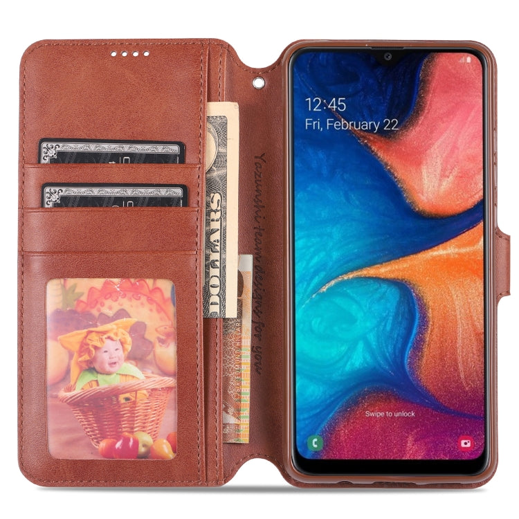 For  Galaxy A20e  AZNS Calf Texture Magnetic Horizontal Flip PU Leather Case with Holder & Card Slots & Photo Frame(Blue) - Galaxy Phone Cases by AZNS | Online Shopping UK | buy2fix