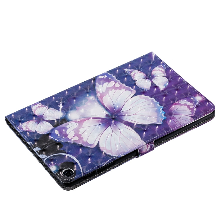 For Galaxy Tab A 10.1 (2019) 3D Colored Drawing Horizontal Flip Leather Case with Holder & Card Slots & Wallet (Purple Butterfly) - Tab A 10.1 by buy2fix | Online Shopping UK | buy2fix