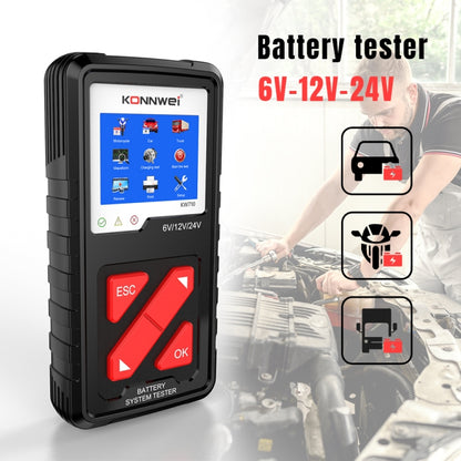 KONNWEI KW710 Car 3.2 inch 6V-24V Lead-acid Battery Tester Support 13 Languages - Code Readers & Scan Tools by KONNWEI | Online Shopping UK | buy2fix