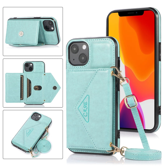 For iPhone 13 Multi-functional Cross-body Card Bag TPU+PU Back Cover Case with Holder & Card Slot & Wallet(Green) - Apple Accessories by buy2fix | Online Shopping UK | buy2fix