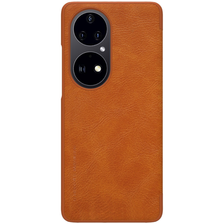 For Huawei P50 Pro NILLKIN QIN Series Crazy Horse Texture Horizontal Flip Leather Case with Card Slot(Brown) - Huawei Cases by NILLKIN | Online Shopping UK | buy2fix