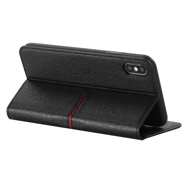 For iPhone XR GEBEI Top-grain Leather Horizontal Flip Protective Case with Holder & Card Slots & Wallet & Photo Frame(Black) - More iPhone Cases by GEBEI | Online Shopping UK | buy2fix