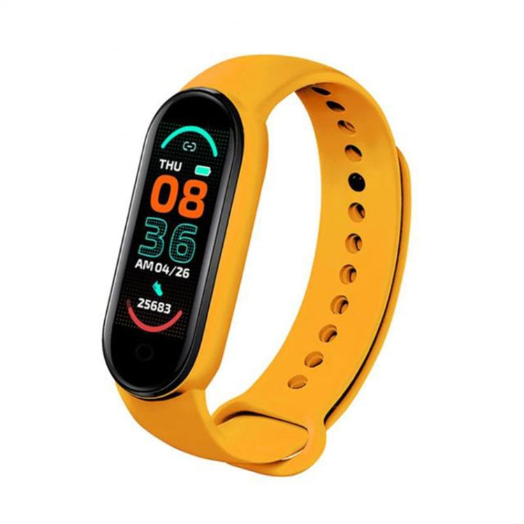 M6 Sports Smart Bracelet, Support Heart Rate Monitoring & Blood Pressure Monitoring & Sleep Monitoring & Sedentary Reminder, Type:Magnetic Charging(Yellow) - Smart Wear by buy2fix | Online Shopping UK | buy2fix