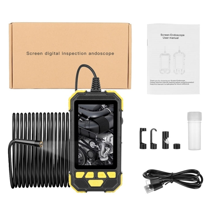 Y19 7.9mm Dual Lens Hand-held Hard-wire Endoscope with 4.3-inch IPS Color LCD Screen, Cable Length:3.5m(Yellow) - Consumer Electronics by buy2fix | Online Shopping UK | buy2fix