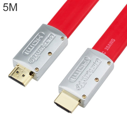 ULT-unite 4K Ultra HD Gold-plated HDMI to HDMI Flat Cable, Cable Length:5m(Red) - Cable by ult-unite | Online Shopping UK | buy2fix