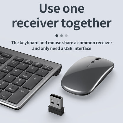 109 Three-mode Wireless Bluetooth Keyboard Mouse Set(Silver) - Computer & Networking by buy2fix | Online Shopping UK | buy2fix