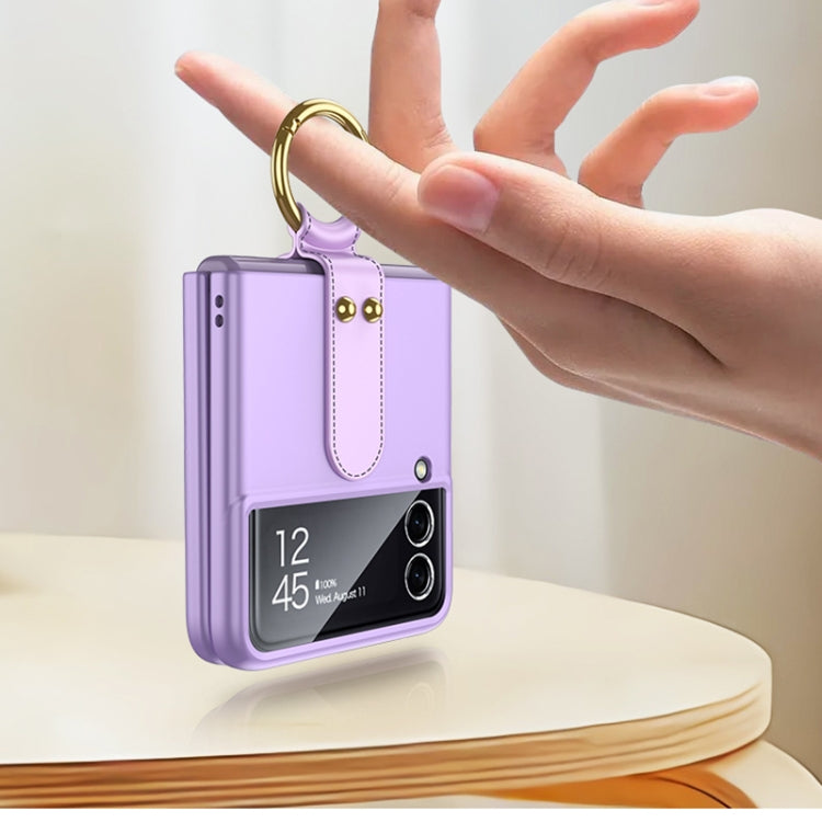 For Samsung Galaxy Z Flip3 5G GKK Ultra-thin PC Full Coverage Phone Flip Case with Ring Holder(Purple) - Samsung Accessories by GKK | Online Shopping UK | buy2fix