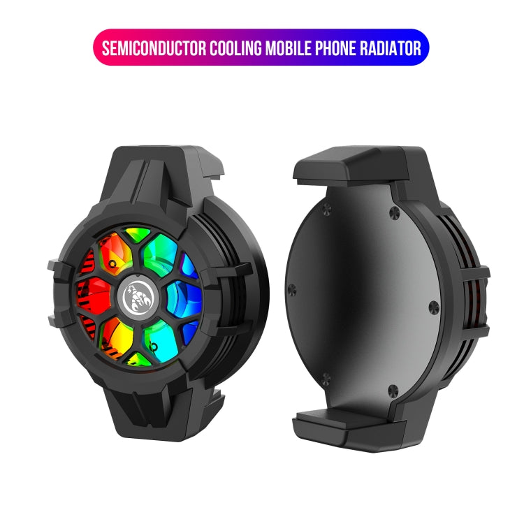 HXSJ P10 Portable Gaming Mobile Phone Radiator Holder with Rainbow Backlight(Black) - Cooling Fan Radiator by HXSJ | Online Shopping UK | buy2fix