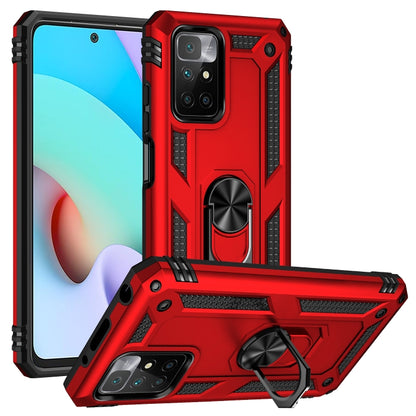 For Xiaomi Redmi 10 Shockproof TPU + PC Phone Case with 360 Degree Rotating Holder(Red) - Xiaomi Cases by buy2fix | Online Shopping UK | buy2fix