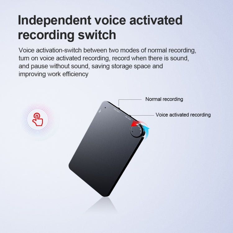K2 Portable Ultra-thin Card Voice Recorder, Capacity:16GB(Black) - Consumer Electronics by buy2fix | Online Shopping UK | buy2fix