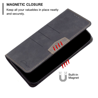 For Samsung Galaxy S21 FE 5G Magnetic Splicing Leather Phone Case(Black) - Samsung Accessories by buy2fix | Online Shopping UK | buy2fix